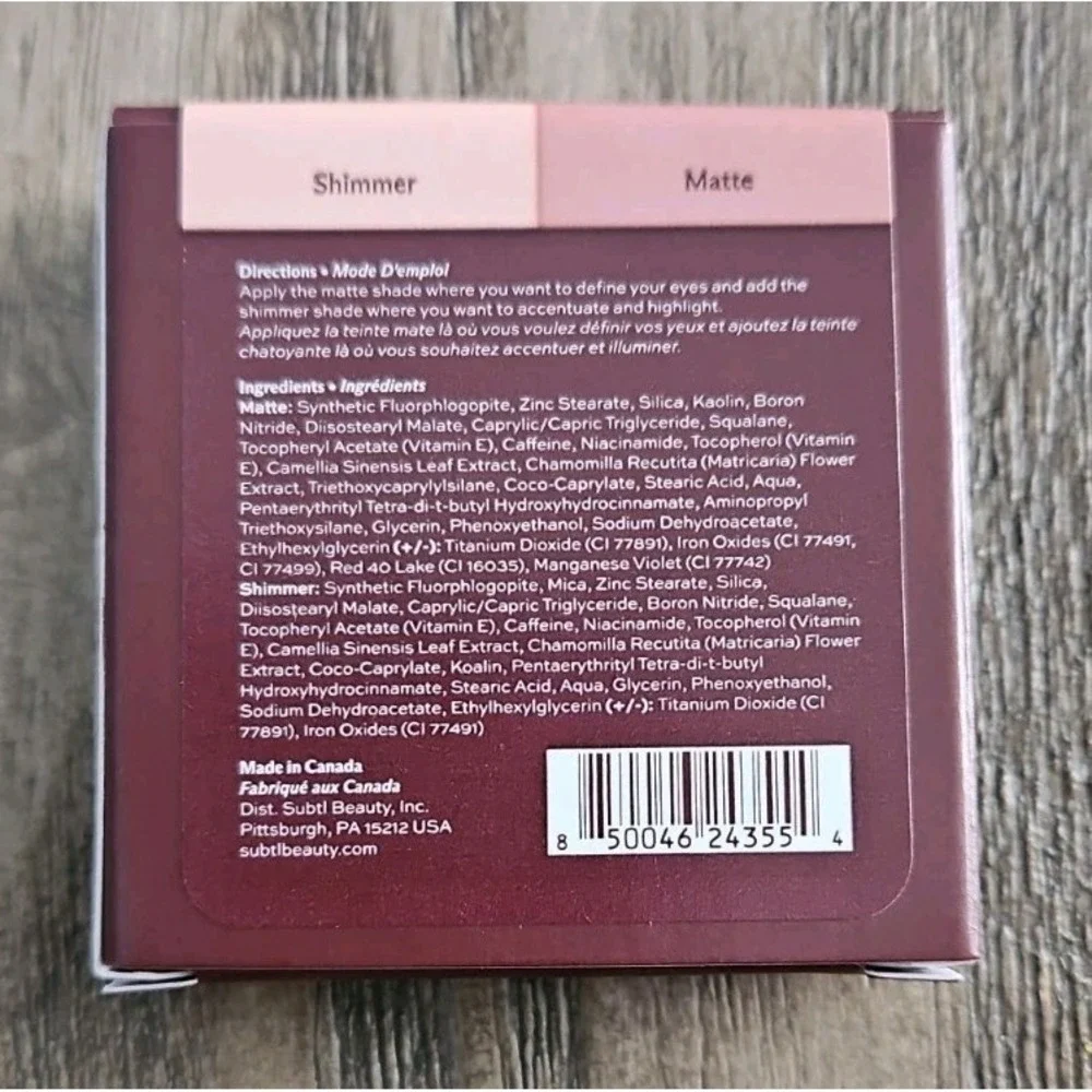 SUBTL Eyeshadow Duo - Jelly Pinky Brown Matte & Pinky White Shimmer